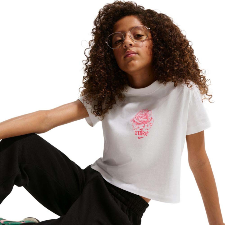 Nike Sportswear Maglietta Palestra Graphic Bianco Bambina