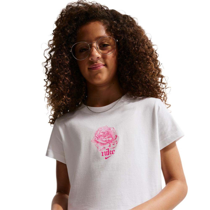Nike Sportswear Maglietta Palestra Graphic Bianco Bambina