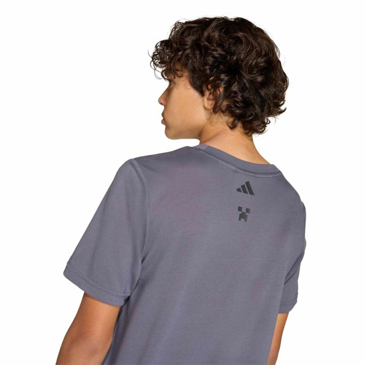 ADIDAS Maglietta Palestra Minecraft Logo Nero Bambino