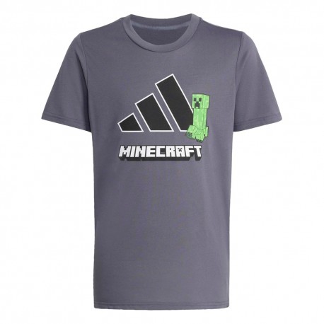 ADIDAS Maglietta Palestra Minecraft Logo Nero Bambino