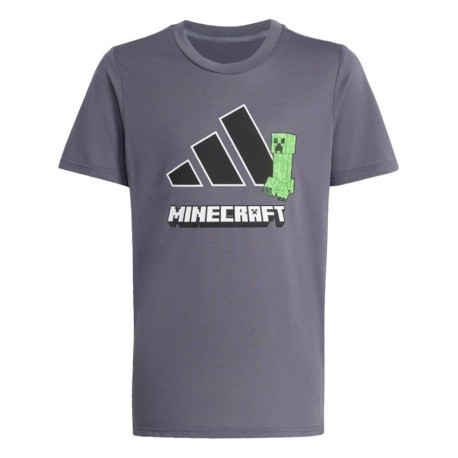 ADIDAS Maglietta Palestra Minecraft Logo Nero Bambino
