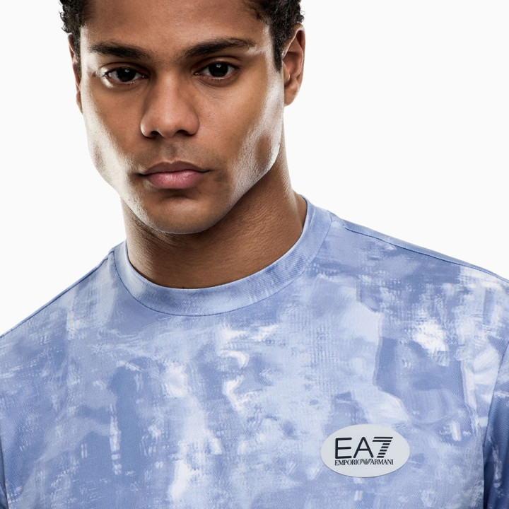 Ea7 T-Shirt Tennis Pro Graphic Bublik Fancy Light Blue Uomo