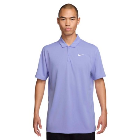 Nike Polo Tennis Court Dri-Fit Light Thistle Bianco Uomo