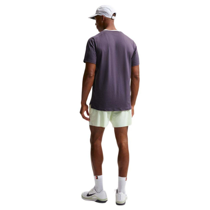 Nike T-Shirt Tennis Court Advantage Dark Raisin Volt Uomo