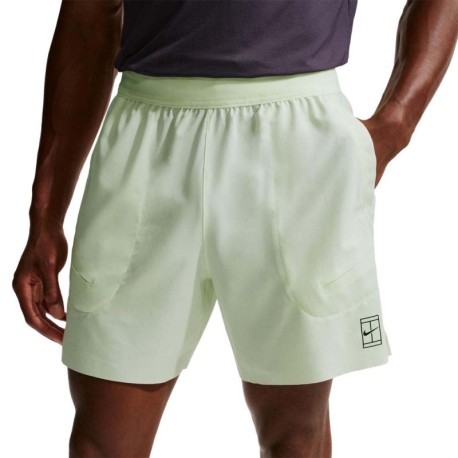 Nike Short Tennis Court Advantage Volt Tint Nero Uomo
