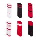 Nike Calze 6 Pack Rosso Bianco
