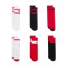 Nike Calze 6 Pack Rosso Bianco