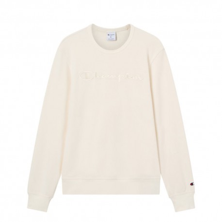 Champion Felpa Girocollo Logo Tonale Latte Uomo