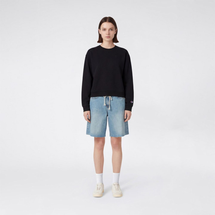Champion Felpa Girocollo Nero Donna