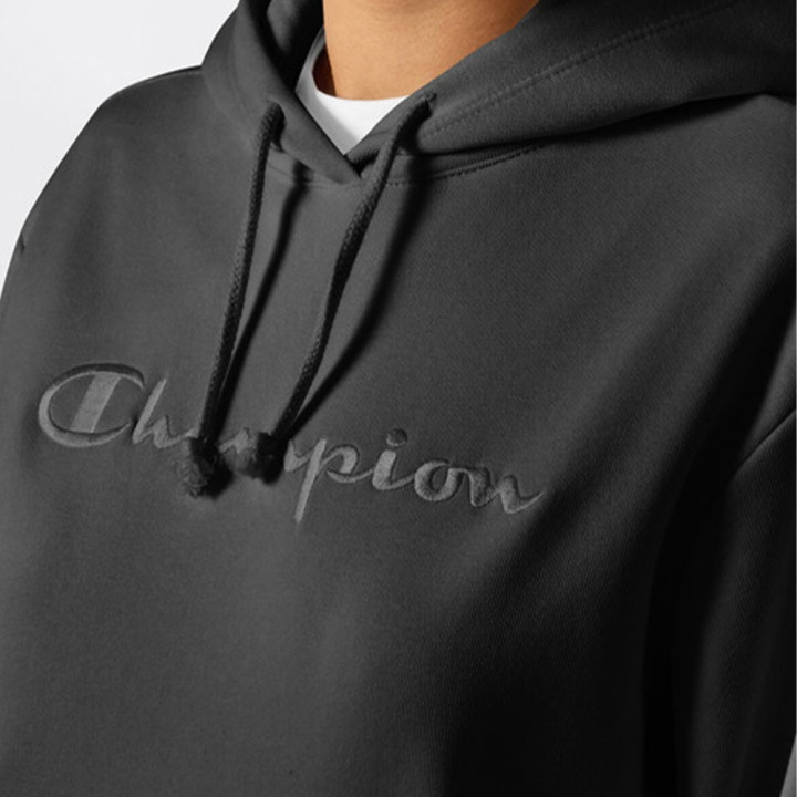 Champion Felpa Logo Tonale Nero Donna