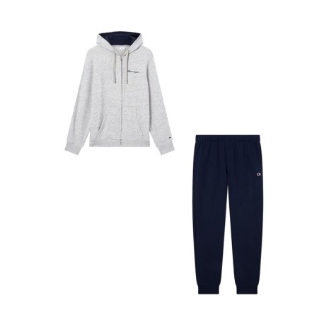 Champion Tuta Sportiva Full Zip Con Cappuccio Grigio Uomo