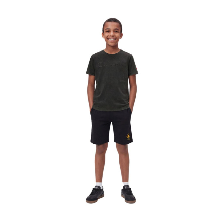 Champion Maglietta Palestra Logo Tonale Nero Bambino