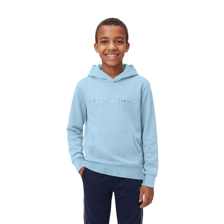 Champion Felpa Palestra Con Cappuccio Logo Tonale Azzurro Bambino