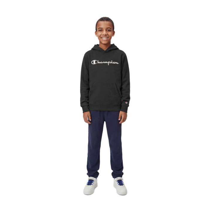 Champion Felpa Palestra Con Cappuccio Logo Tonale Nero Bambino