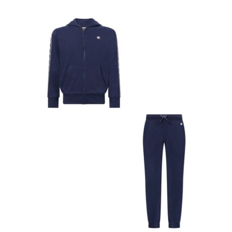 Champion Tuta Sportiva Full Zip Con Banda Blu Bambino