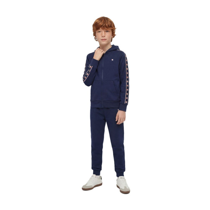 Champion Tuta Sportiva Full Zip Con Banda Blu Bambino