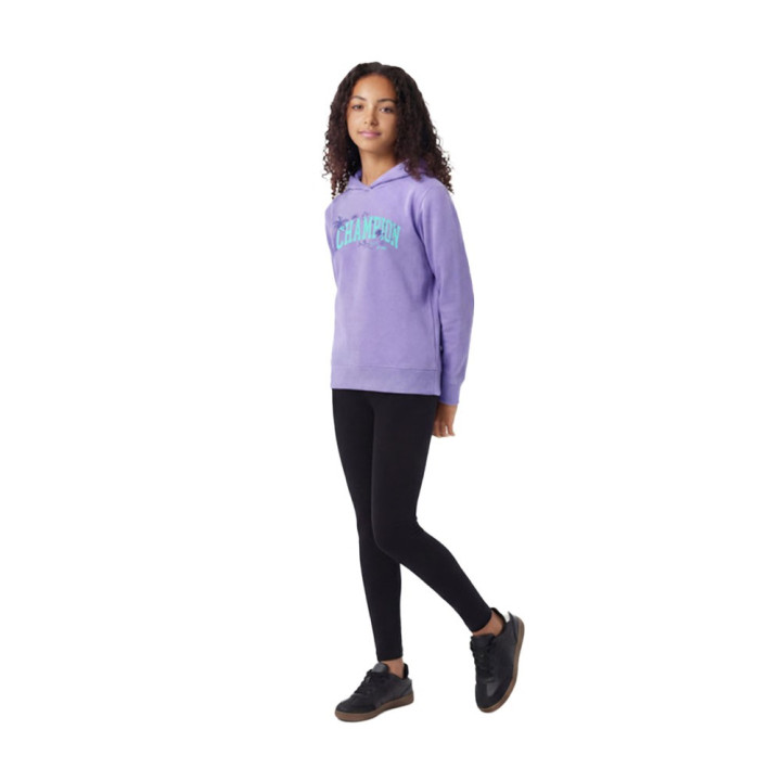Champion Felpa Palestra Con Cappuccio Viola Bambina