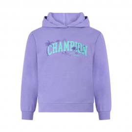 Champion Felpa Palestra Con Cappuccio Viola Bambina