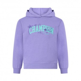Champion Felpa Palestra Con Cappuccio Viola Bambina