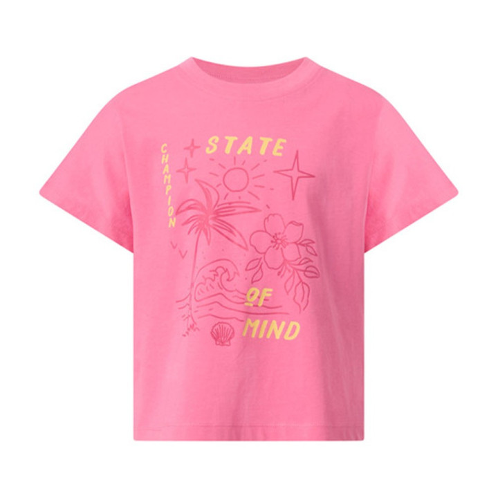 Champion Maglietta Palestra Logo Rosa Bambina