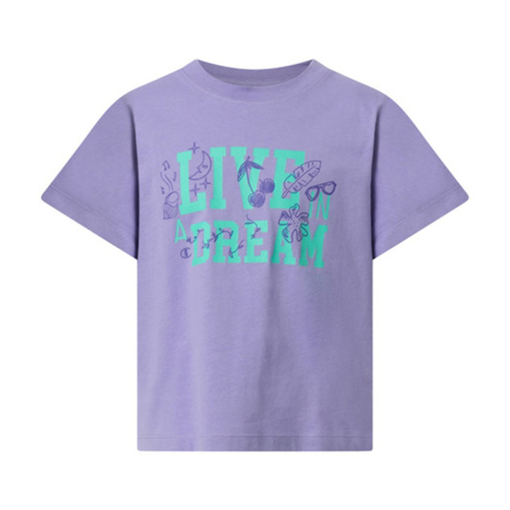 Champion Maglietta Palestra Logo Viola Bambina