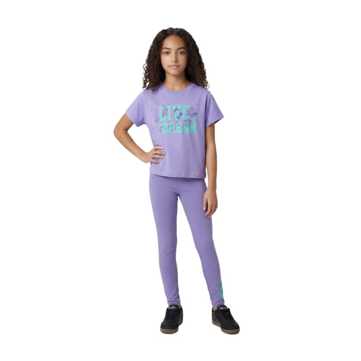 Champion Maglietta Palestra Logo Viola Bambina