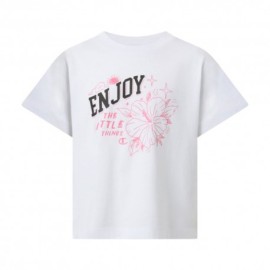 Champion Maglietta Palestra Logo Bianco Bambina