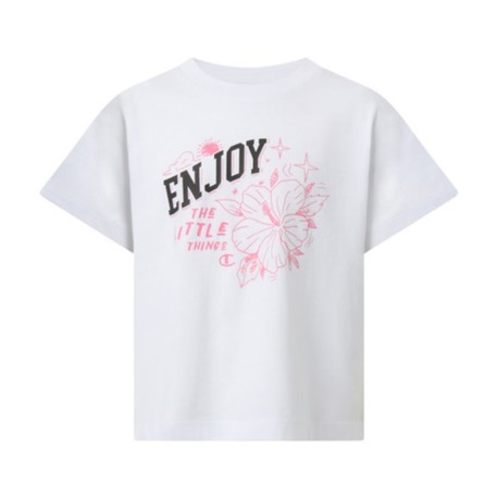 Champion Maglietta Palestra Logo Bianco Bambina