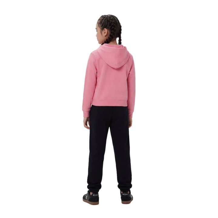 Champion Felpa Palestra Full Zip Con Cappuccio Rosa Bambina