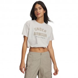 Under Armour Cropped T-Shirt Bungee Avorio Donna