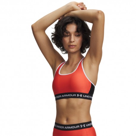 Under Armour Reggiseno Sportivo Cross Back Mid Corallo Donna