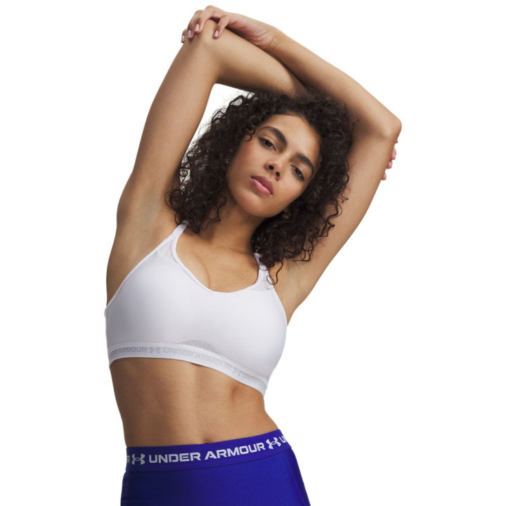 Under Armour Reggiseno Sportivo Crossback Low Bianco Donna
