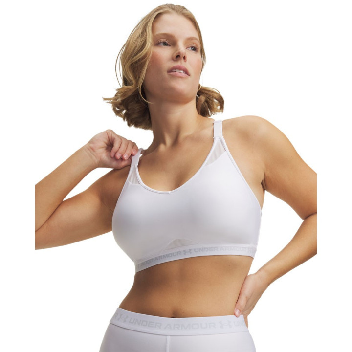 Under Armour Reggiseno Sportivo Crossback Low Bianco Donna