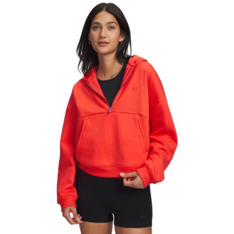 Under Armour Felpa Palestra Mezza Zip Corallo Donna