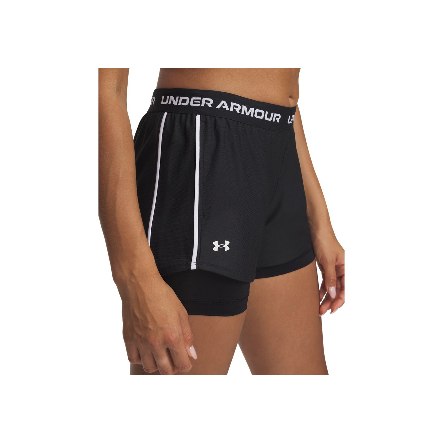 Under Armour Donna Nero Shorts Tech™ Play Up 2-In-1 Da / / Bianco M - Immagine 3