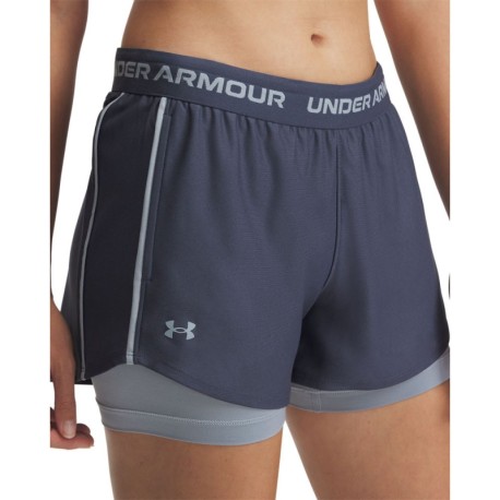 Under Armour Shorts Sportivi 2In1 Blu Donna