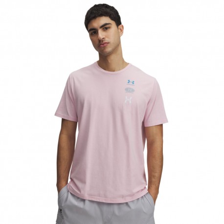 Under Armour Maglietta Palestra Logo Back Rosa Uomo