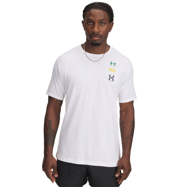 Under Armour Maglietta Palestra Logo Back Bianco Uomo