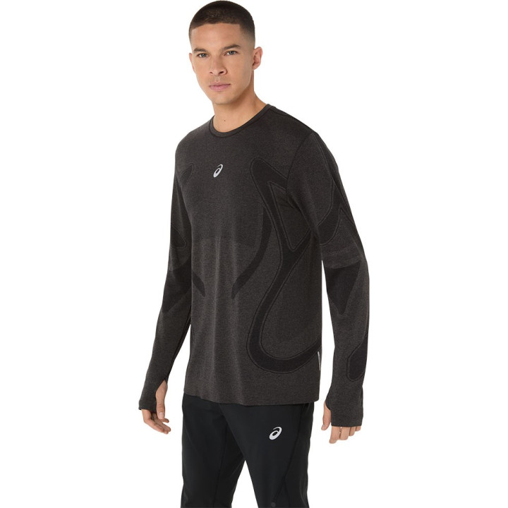 Asics Maglia Ls Road Seamless Performance Nero Uomo
