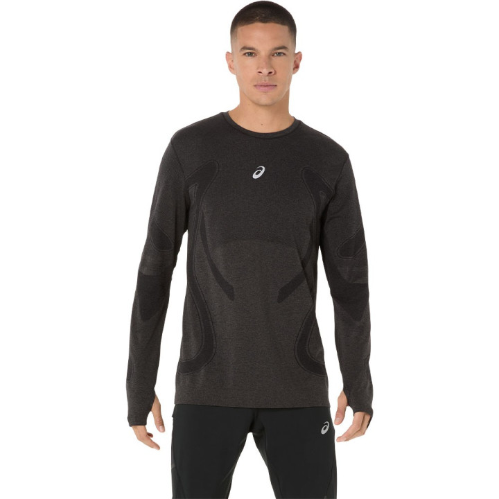 Asics Maglia Ls Road Seamless Performance Nero Uomo