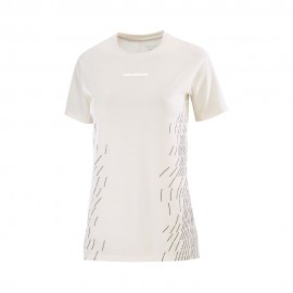 Salomon T-Shirt Trail Running Sense Aero Whisper Bianco Donna