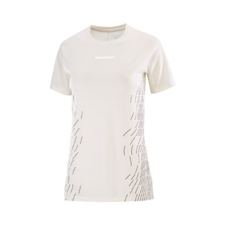 Salomon T-Shirt Trail Running Sense Aero Whisper Bianco Donna