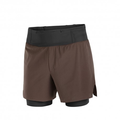 Salomon Short Trail Running 2In1 5" Sense Aero Coffee Bean Uomo