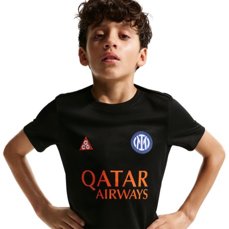 Nike Maglia Maniche Corte Pre-Match Blue Arancio Bambino