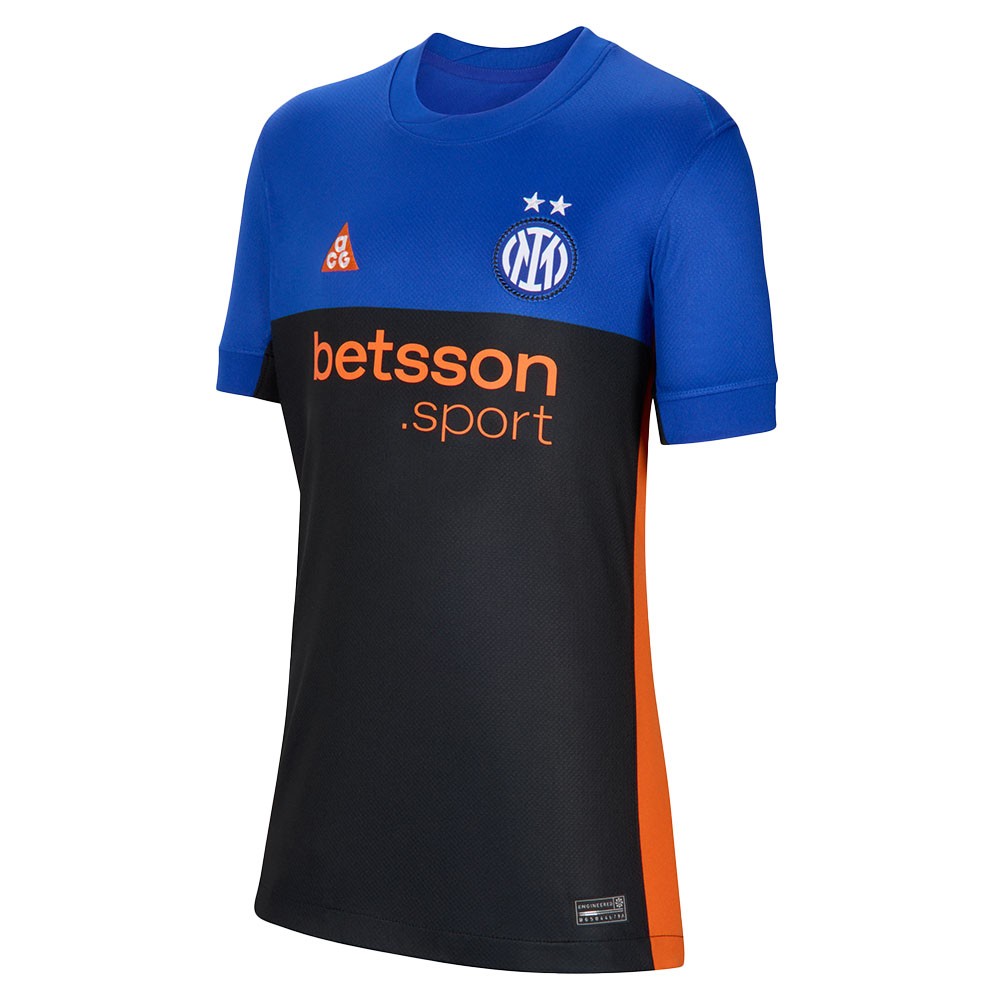 Nike Maglia Maniche Corte Inter 4 Blue Arancio Bambino XL