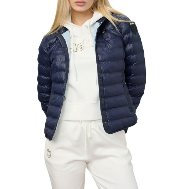 Blauer Piumino Bottoni Moon Blu Donna
