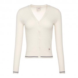 Cardigan In Maglia Maniche Lunghe bianco