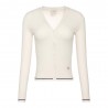 Calvin Klein Cardigan In Maglia Maniche Lunghe Bianco Donna