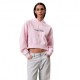 Calvin Klein Felpa Con Cappuccio Crop Logo Rosa Donna