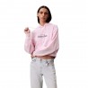 Calvin Klein Felpa Con Cappuccio Crop Logo Rosa Donna